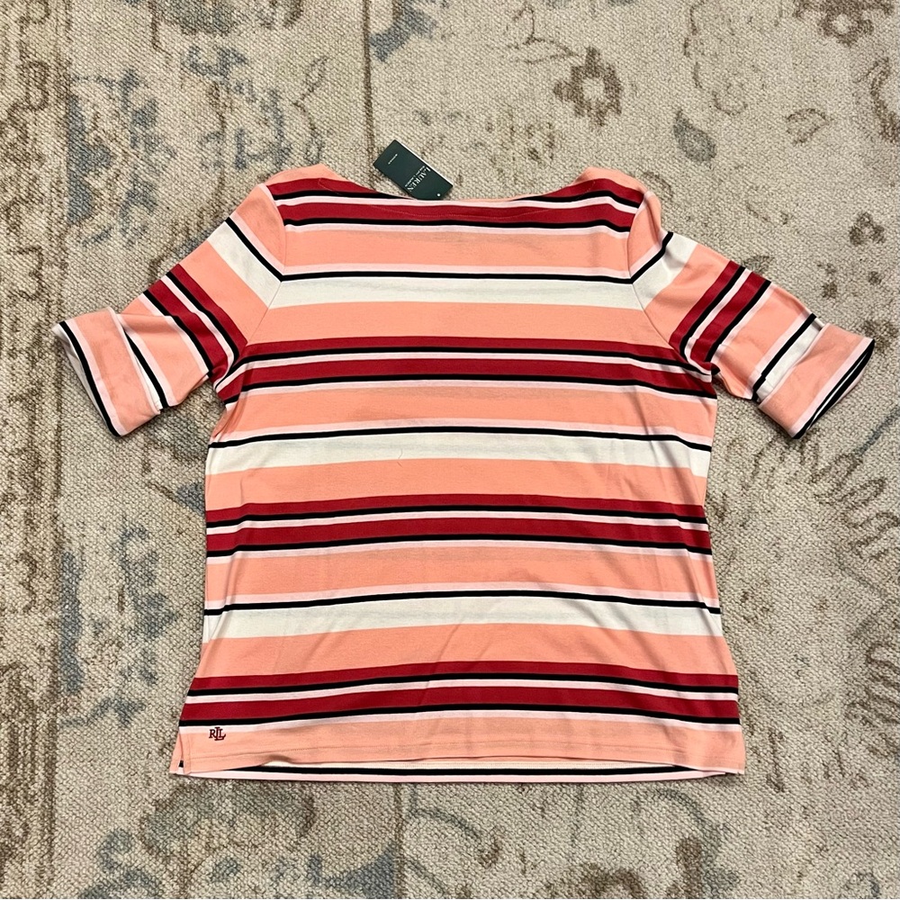 NWT Ralph Lauren boatneck tee, size 2X